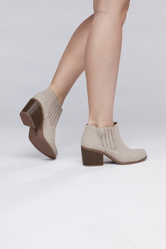 Block Heel Slip-on Ankle Booties - steven wick