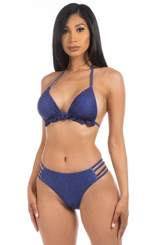 Denim Two Piece Bikini Swimwear - steven wick