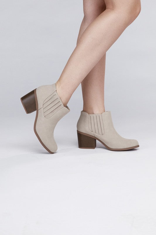 Block Heel Slip-on Ankle Booties - steven wick