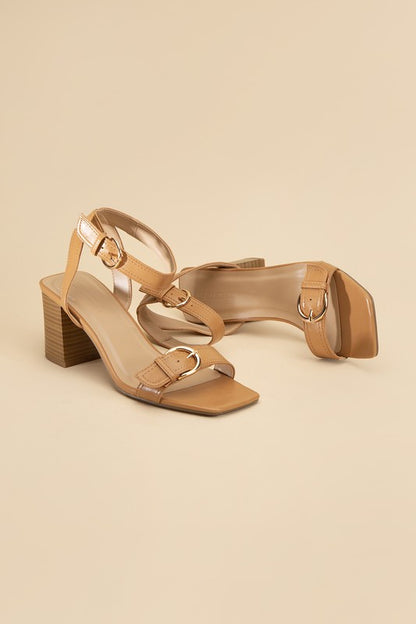 Treaty-S Open Toe Buckle Heeled Sandals - steven wick