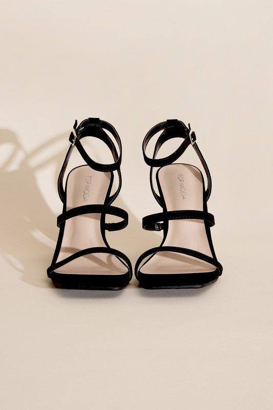 Black Silhouette Ankle Strap Heels - steven wick