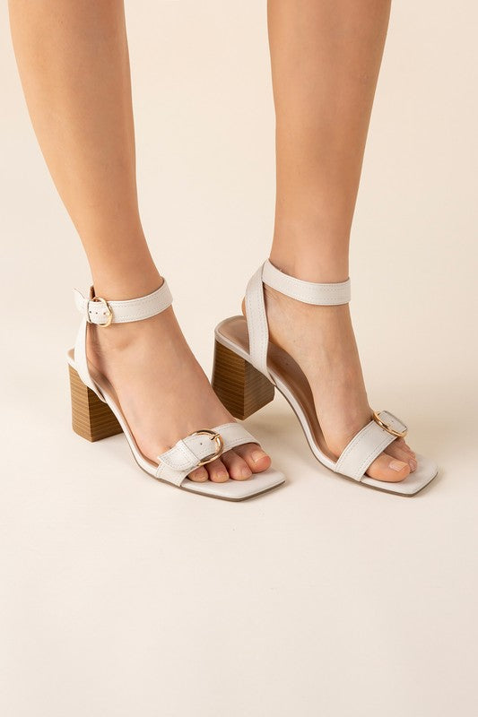 Treaty-S Open Toe Buckle Heeled Sandals - steven wick