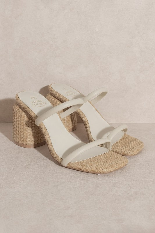 D-Margaret-Raffia High Heel Mules - steven wick