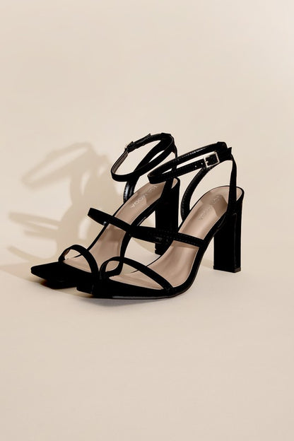 Black Silhouette Ankle Strap Heels - steven wick