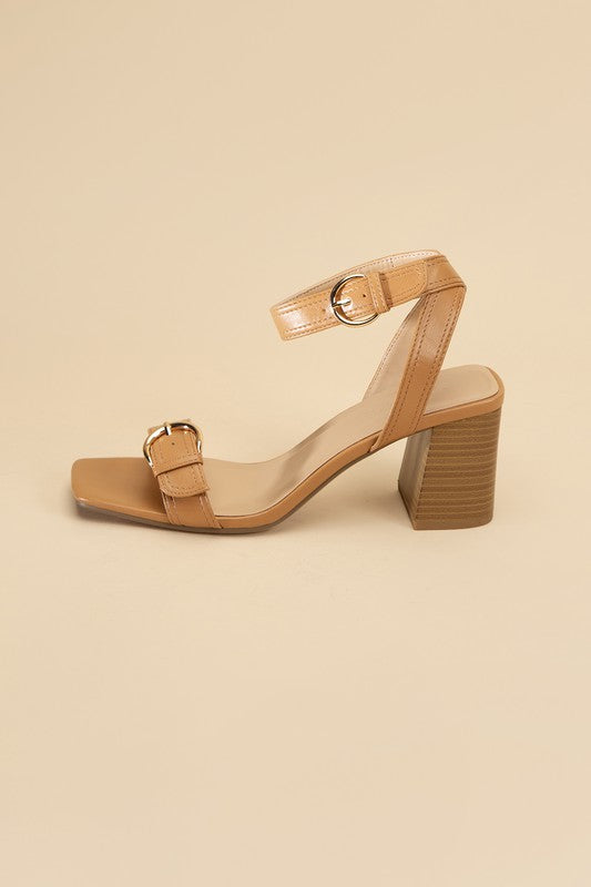 Treaty-S Open Toe Buckle Heeled Sandals - steven wick