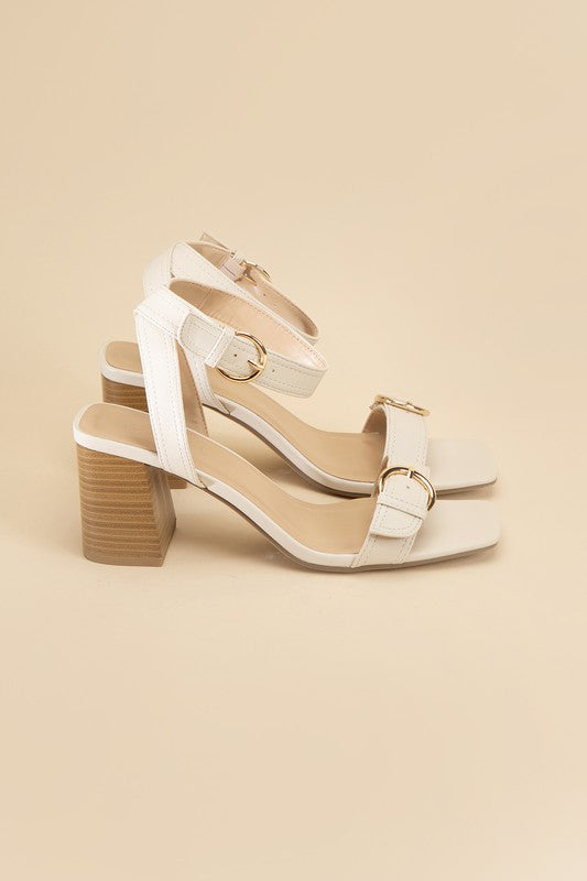 Treaty-S Open Toe Buckle Heeled Sandals - steven wick