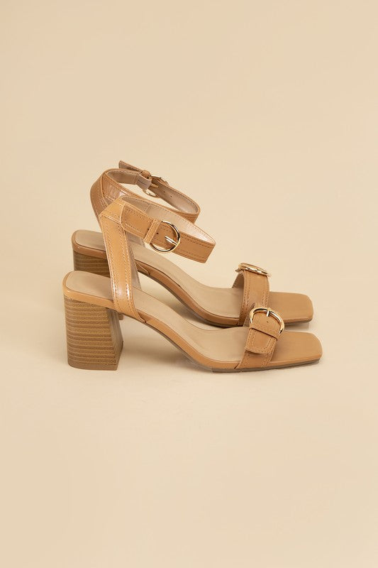 Treaty-S Open Toe Buckle Heeled Sandals - steven wick