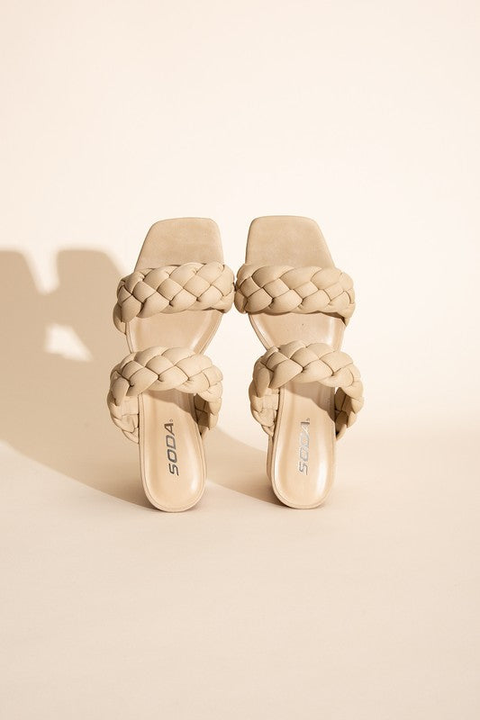 Braided Open Toe Slip-on Sandals - steven wick