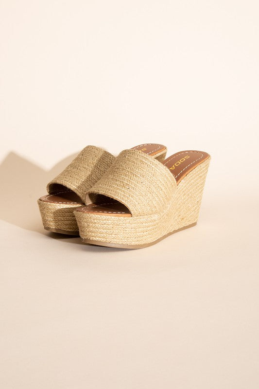 Bounty-S Synthetic Raffia Wedge Platform - steven wick