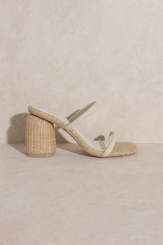 D-Margaret-Raffia High Heel Mules - steven wick