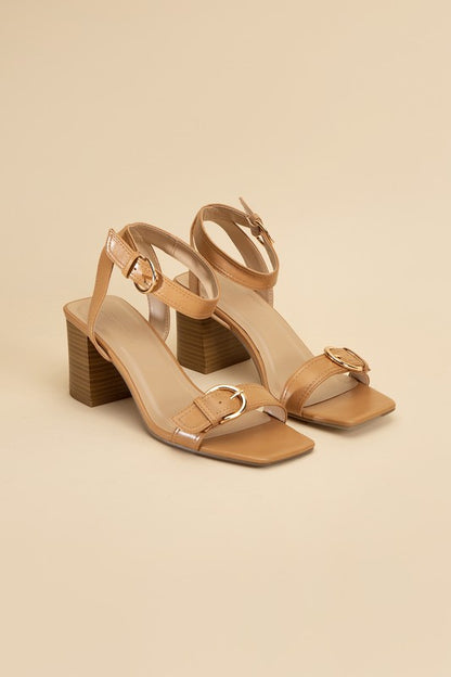 Treaty-S Open Toe Buckle Heeled Sandals - steven wick