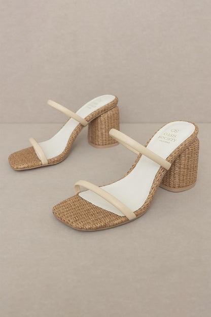 D-Margaret-Raffia High Heel Mules - steven wick