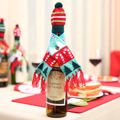 Christmas Hat and Scarf Wine Bottle Decoration - steven wick