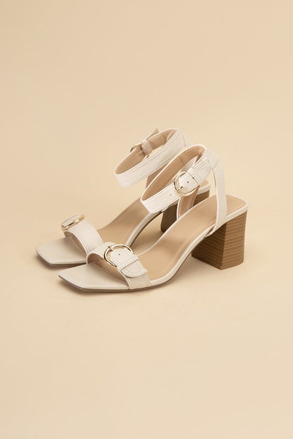 Treaty-S Open Toe Buckle Heeled Sandals - steven wick