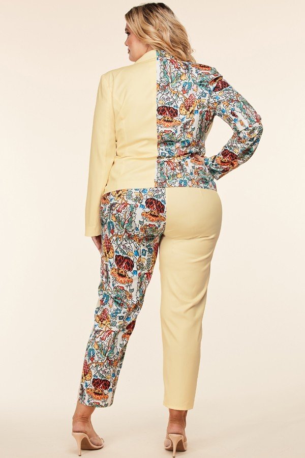 Plus size two sale piece pant suit